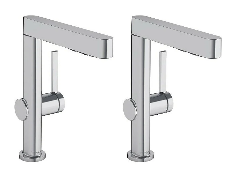 Lot de 2 mitigeurs lavabo avec douchette HANSGROHE Finoris 2302 jets + bonde Push-Open Chromé