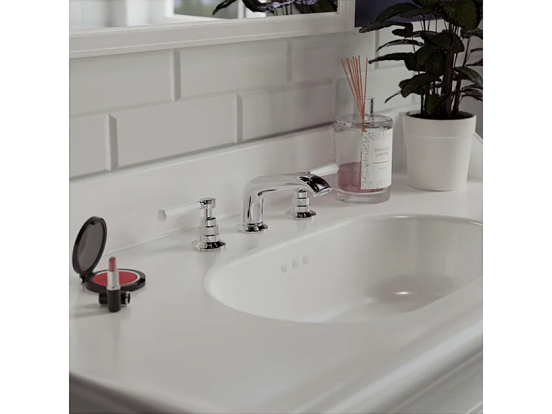 Mélangeur 3 trous JACOB DELAFON Cléo 1889 poignées chrome