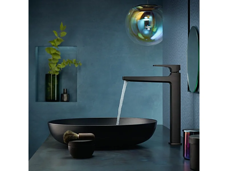 HANSGROHE Mitigeur lavabo Metropol 260 poignée manette, bonde Push-Open noir chromé brossé