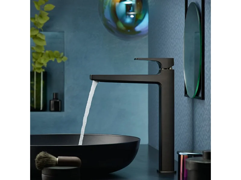 HANSGROHE Mitigeur lavabo Metropol 260 poignée manette, bonde Push-Open noir chromé brossé