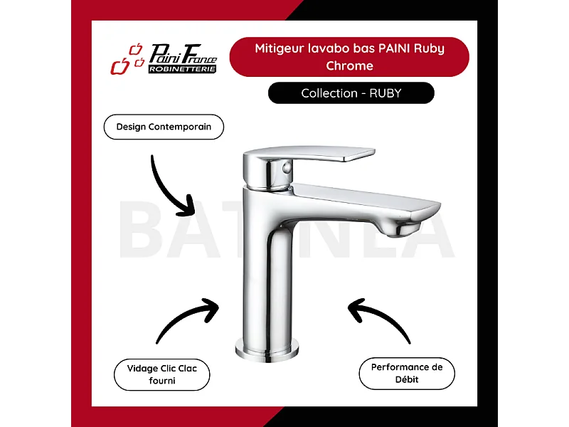 Mitigeur lavabo bas PAINI Ruby Chrome