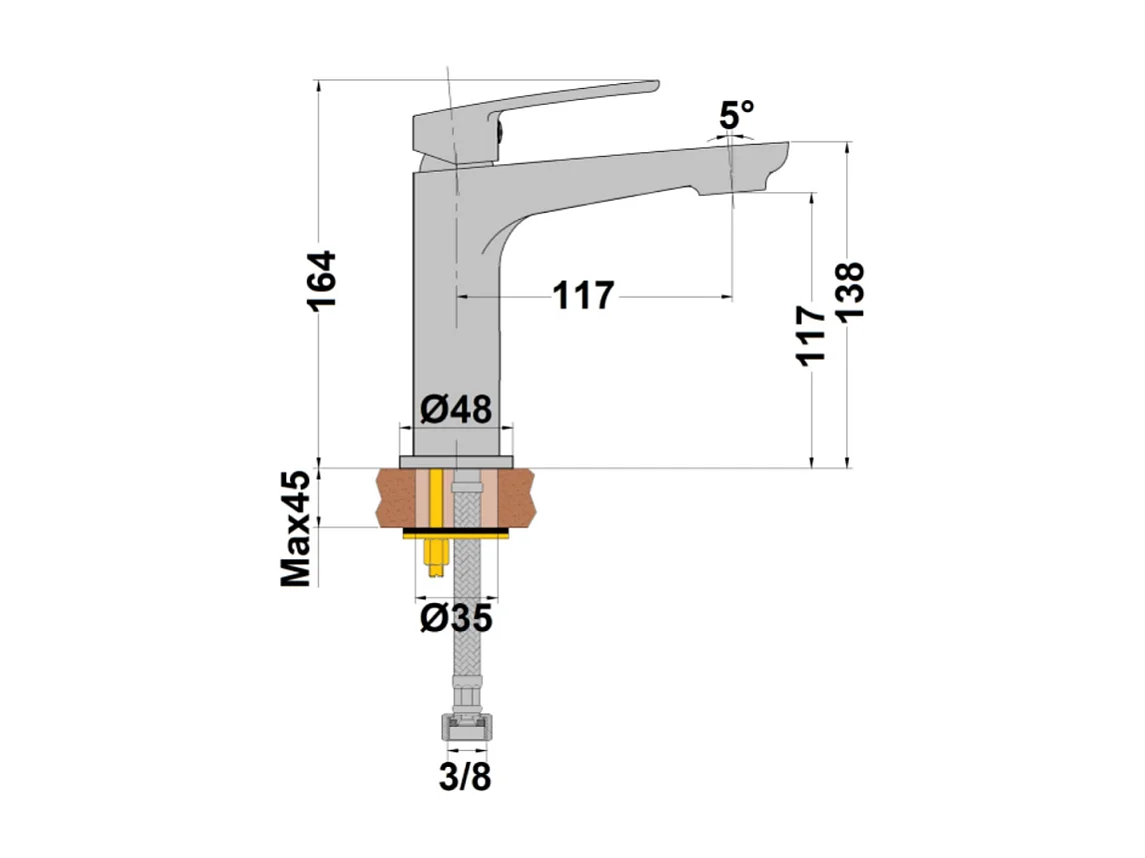 Mitigeur lavabo bas PAINI Ruby Chrome