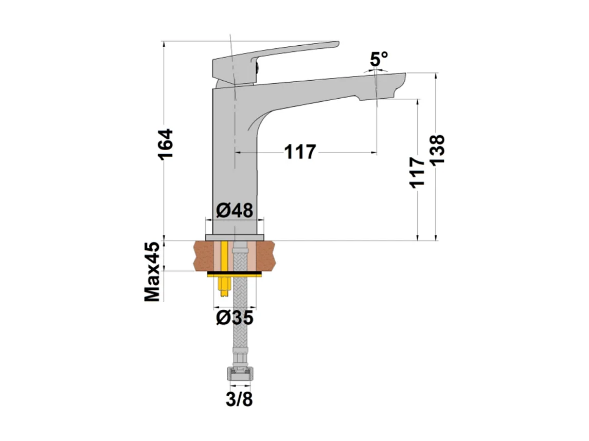 Mitigeur lavabo bas PAINI Ruby Chrome