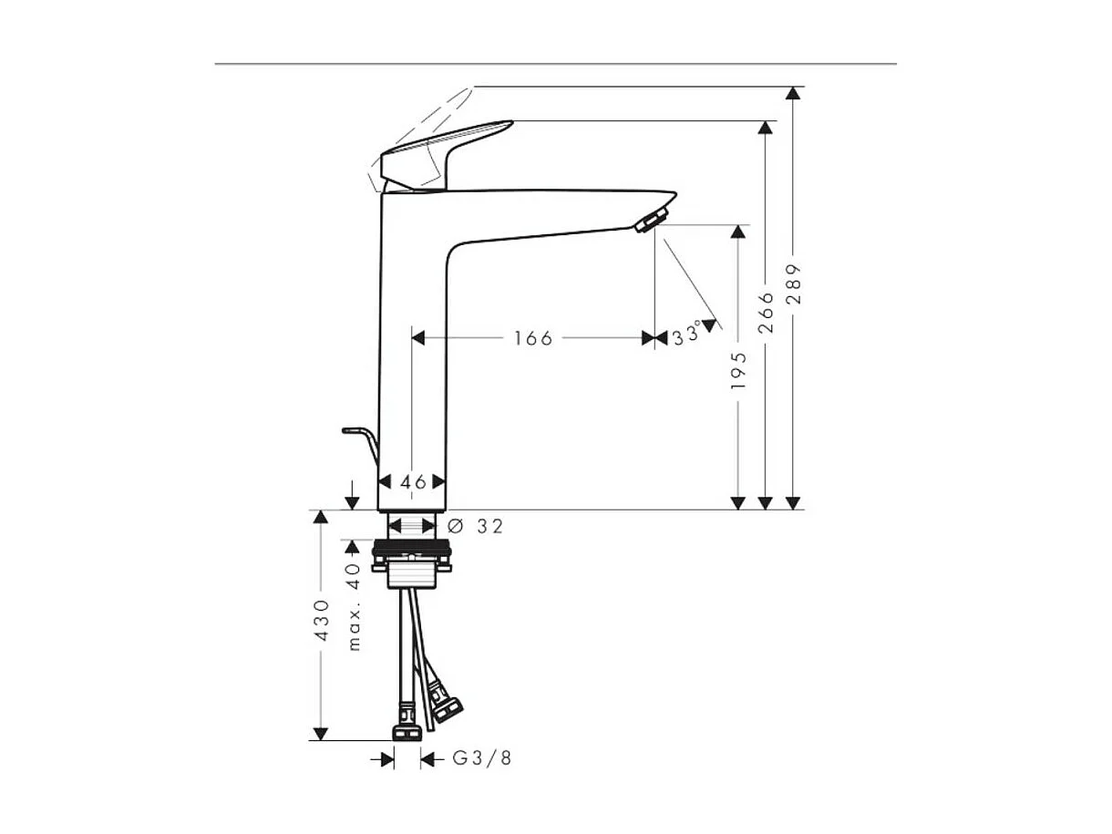 Lot de 2 mitigeurs lavabo HANSGROHE Logis 190 - Taille L