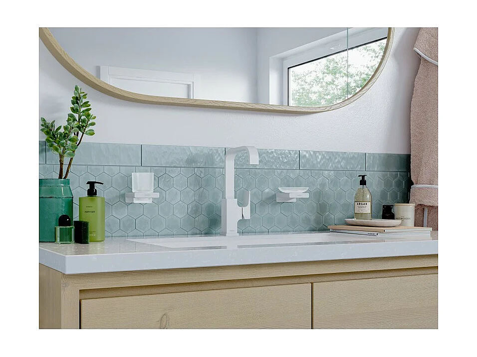 HANSGROHE Mitigeur lavabo Metropol 230 poignée manette, bonde Push-Open blanc mat