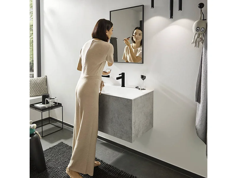HANSGROHE Mitigeur de lavabo 110 avec tirette et vidage noir mat Finoris