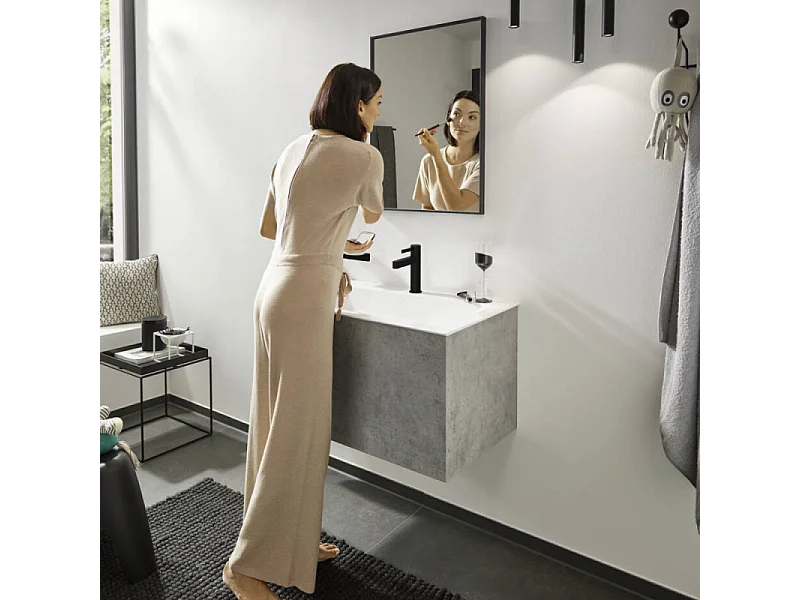 HANSGROHE Mitigeur de lavabo 110 avec tirette et vidage noir mat Finoris