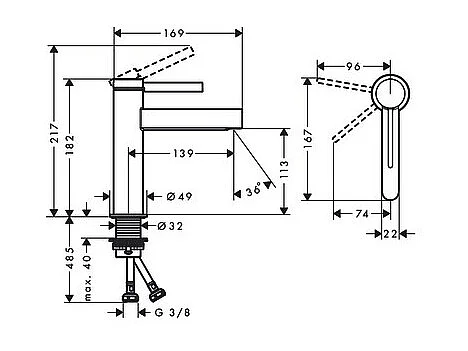 HANSGROHE Mitigeur de lavabo 110 CoolStart, bonde Push-Open Finoris chromé