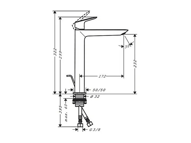 HANSGROHE Mitigeur lavabo 240 avec tirette et vidage chromé