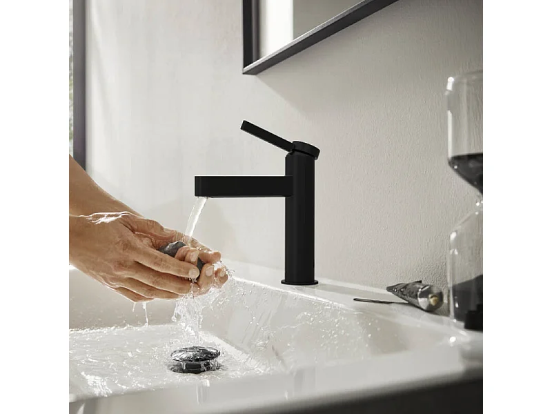 Lot de 2 mitigeurs lavabo HANSGROHE Finoris 110 avec bonde Push-Open noir mat