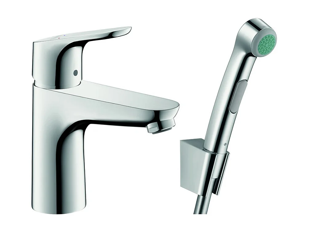 Robinet bidet avec douchette HANSGROHE Focus + bonde Push-Open Chromé
