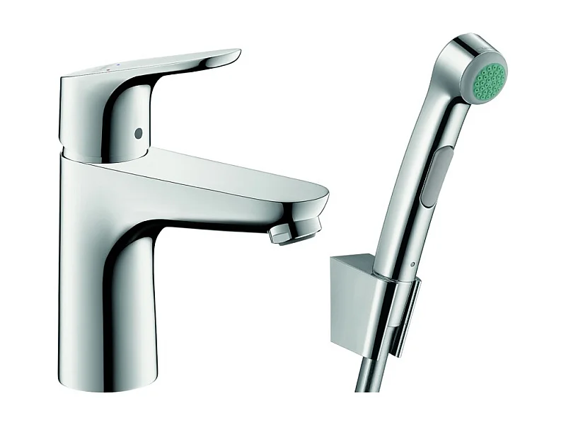 Robinet bidet avec douchette HANSGROHE Focus + bonde Push-Open Chromé