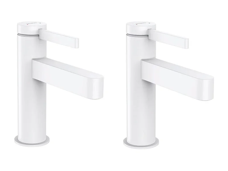 Lot de 2 mitigeurs lavabo HANSGROHE Finoris 110 avec bonde Push-Open blanc mat
