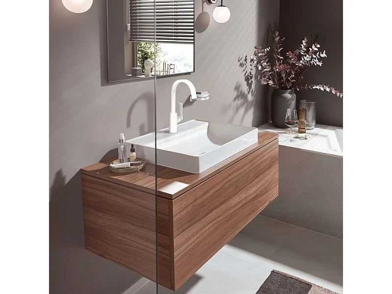 HANSGROHE Mitigeur de lavabo 210 avec bec pivotant à 120° sans tirette ni vidage blanc mat