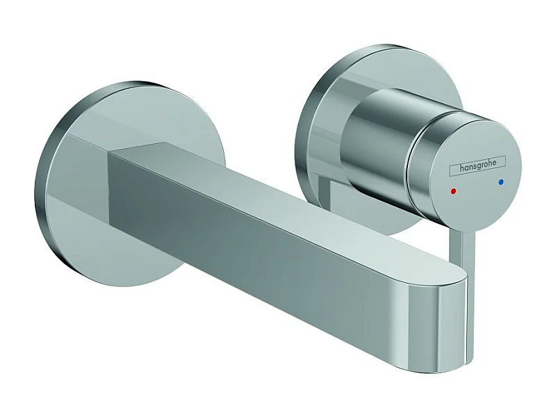 Mitigeur lavabo mural HANSGROHE Finoris 165 mm + bonde à écoulement libre Chromé