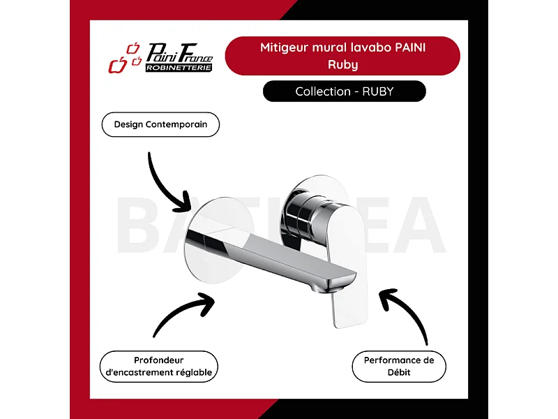 Mitigeur mural lavabo PAINI Ruby