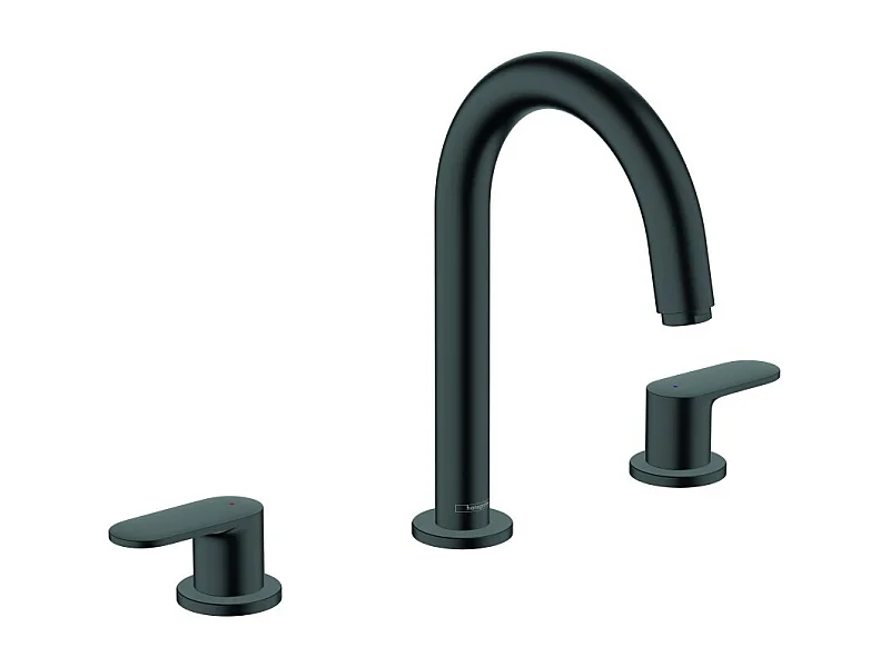 Mélangeur robinet HANSGROHE Vernis Blend 3 trous Noir mat avec tirette et vidage synthétique