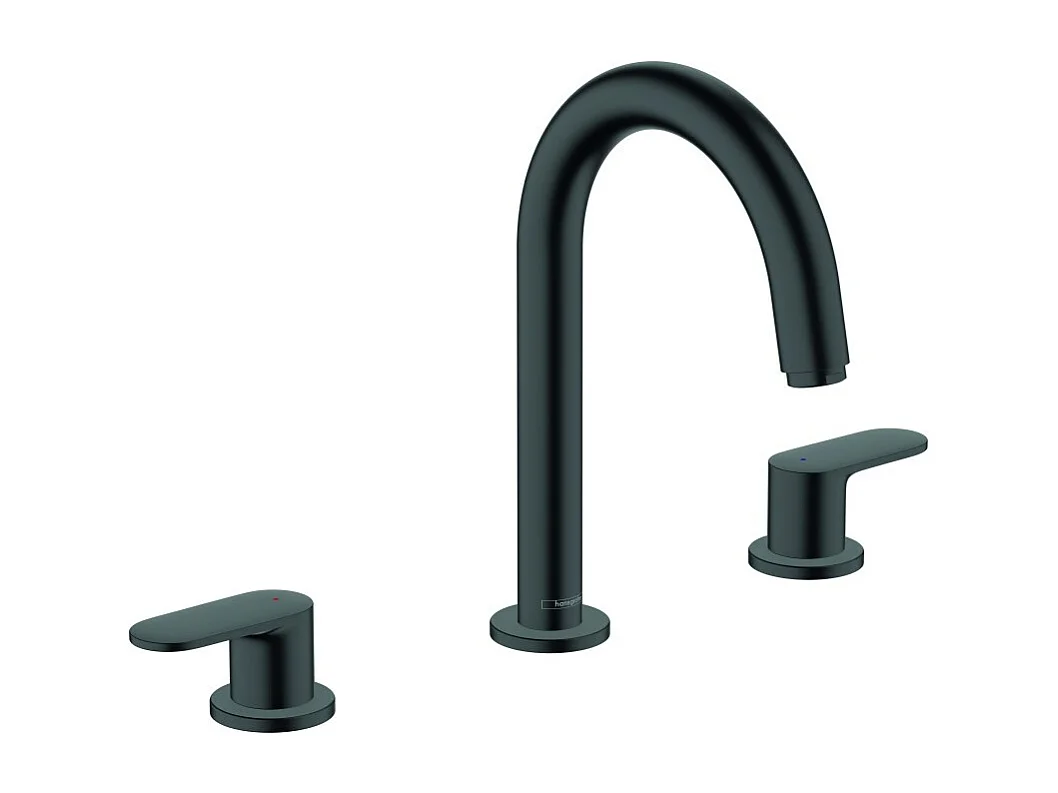 Mélangeur robinet HANSGROHE Vernis Blend 3 trous Noir mat avec tirette et vidage synthétique