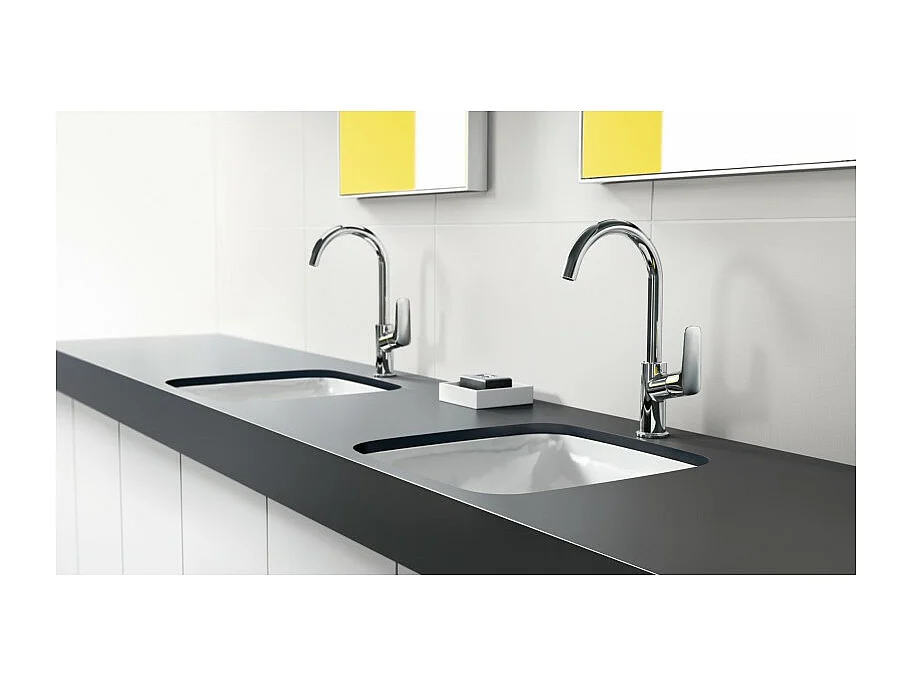 HANSGROHE Mezclador de lavabo Logis 210 con caño alto y desagüe automático de material sintético cromado