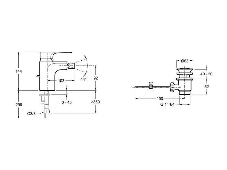 Jacob Delafon - Mitigeur bidet avec flexibles d'alimentation Aleo+
