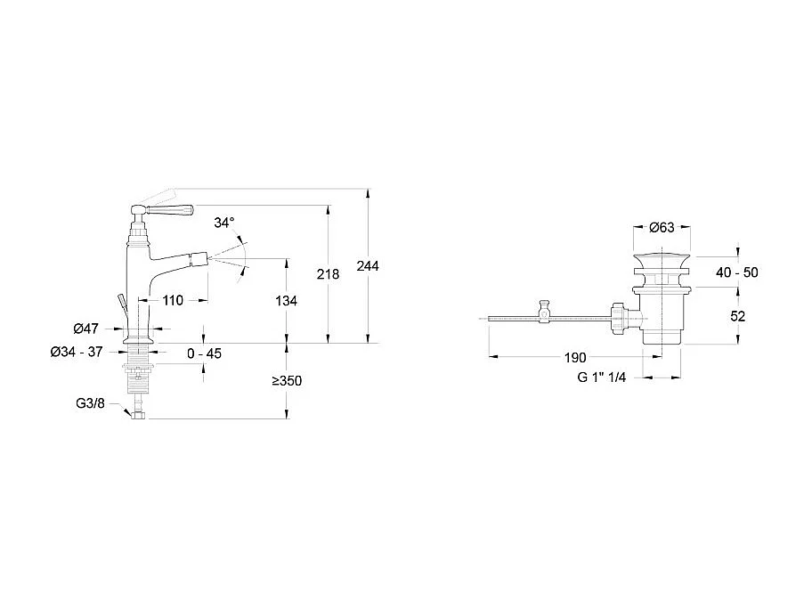 JACOB DELAFON - Mitigeur bidet Cleo - Chrome