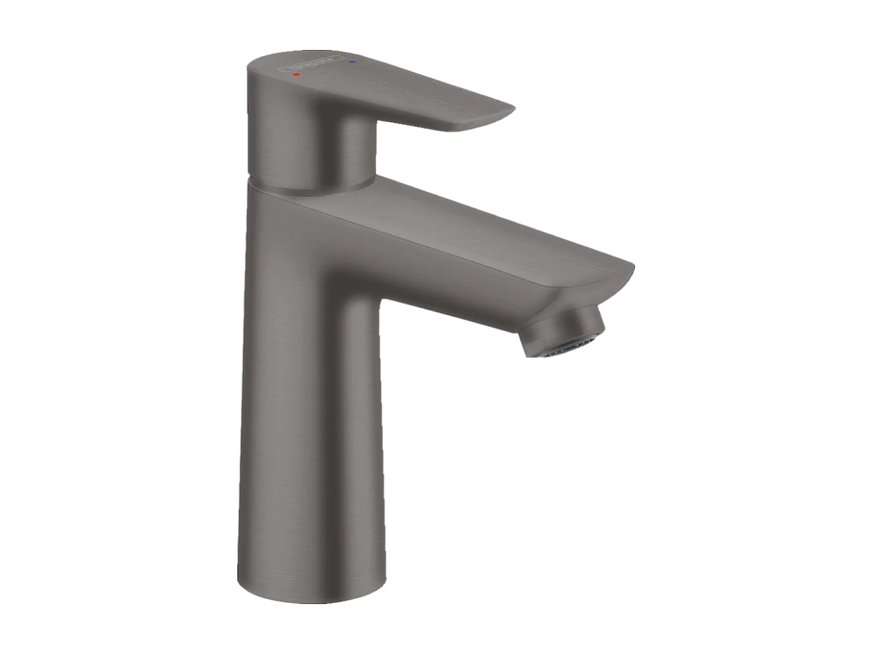 HANSGROHE Talis E 110 mezclador de lavabo con extraíble y vaciador, cromo cepillado, negro
