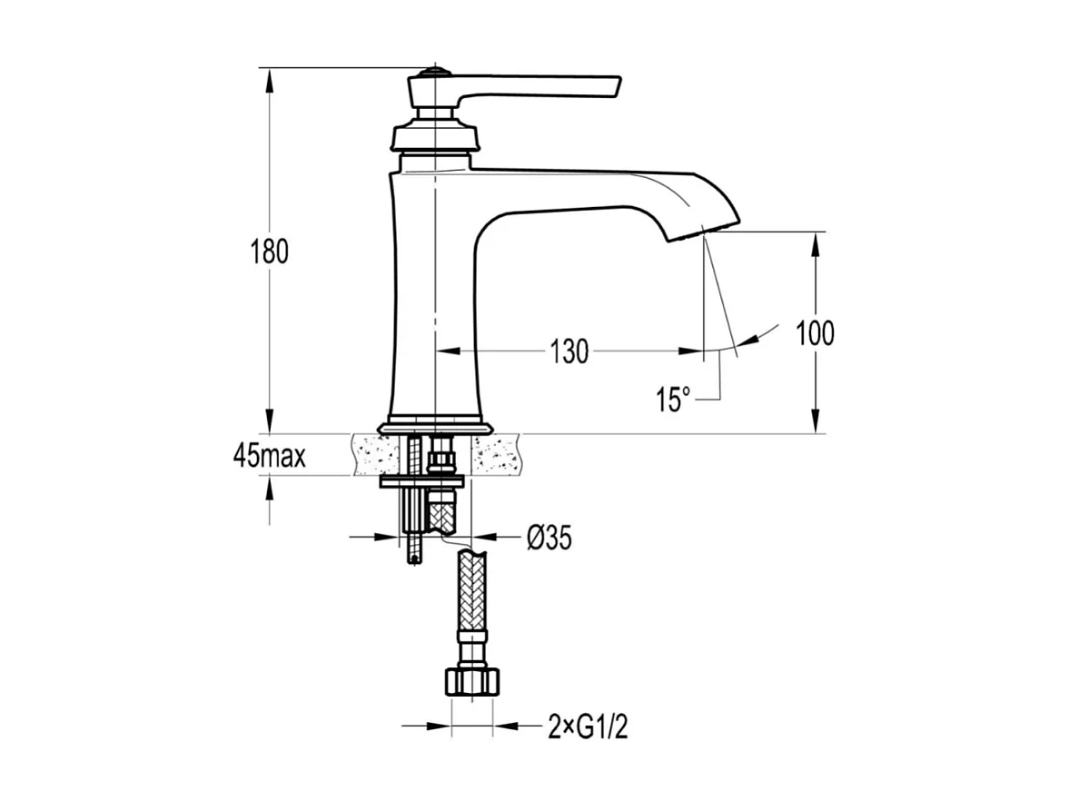 Mitigeur lavabo PAINI Lady's 100 chrome + nettoyant Briochin