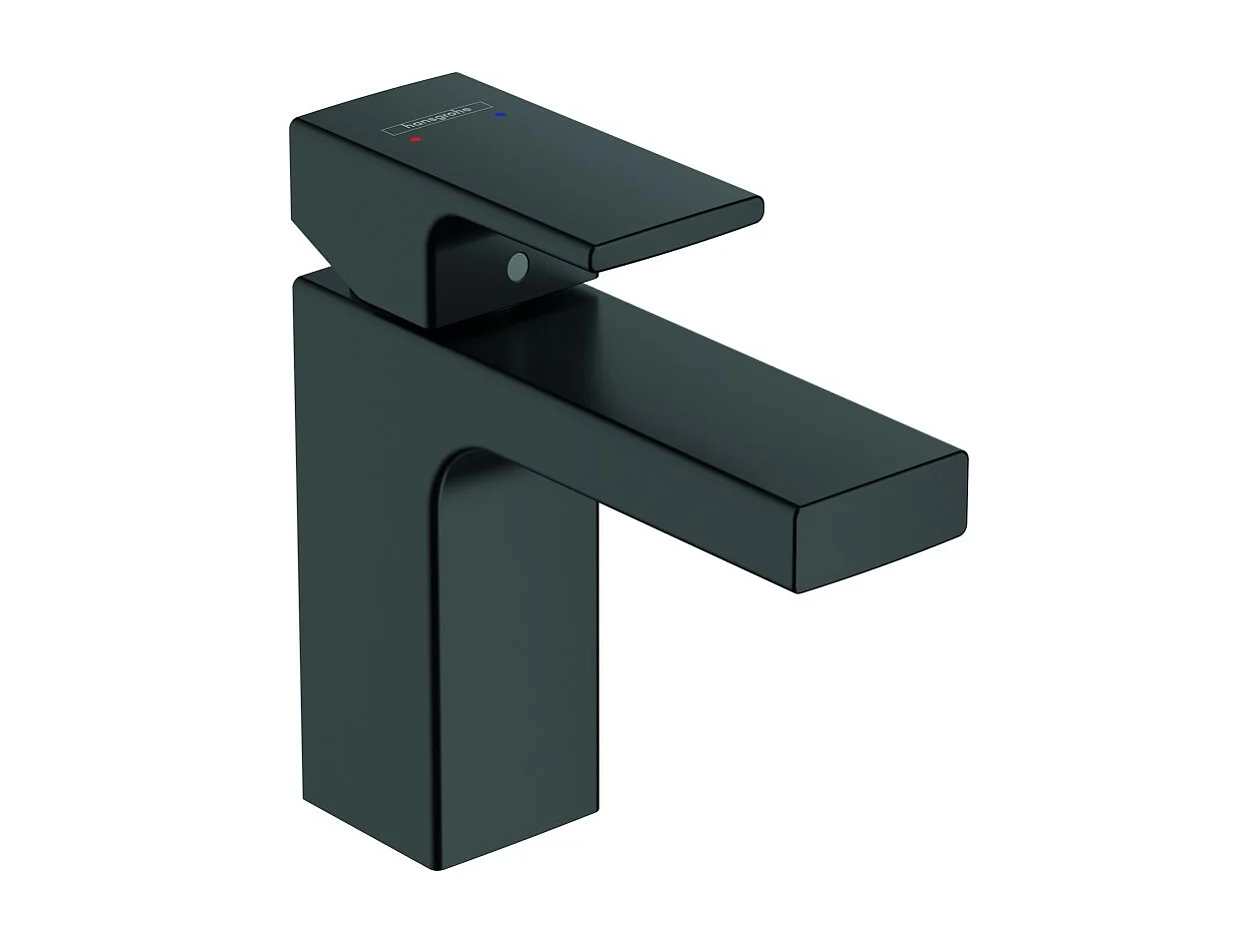 Mitigeur lavabo HANSGROHE Vernis Shape 100 Noir mat avec tirette et vidage synthétique