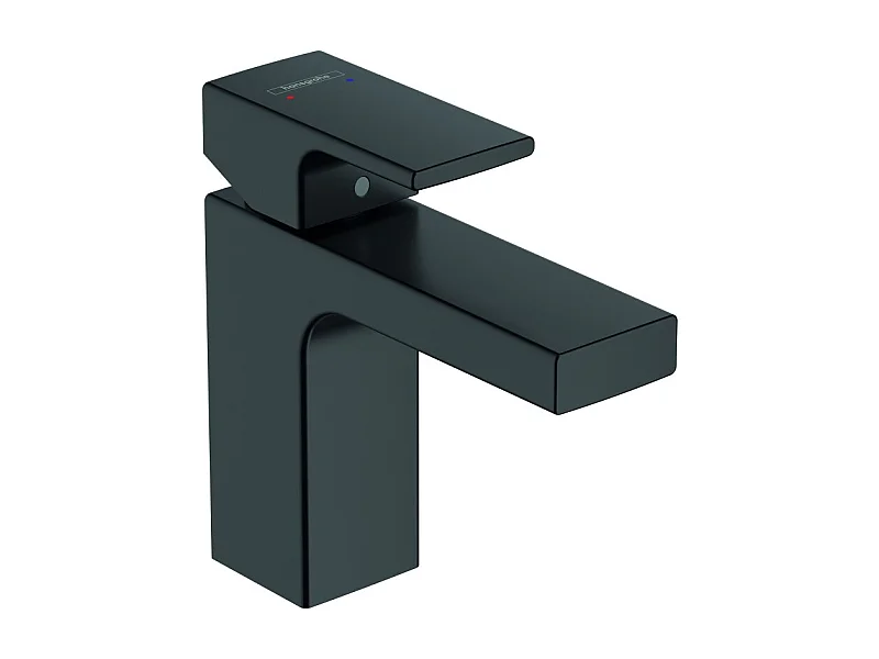 HANSGROHE Mezclador de lavabo Vernis Shape 100 Negro mate con desagüe extraíble y desagüe sintético