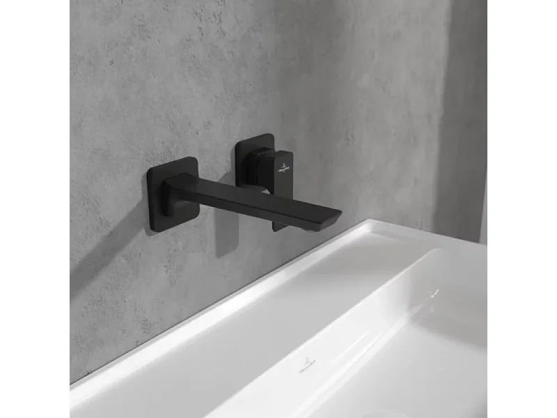 Mitigeur lavabo mural VILLEROY ET BOCH Subway 3.0 Noir mat