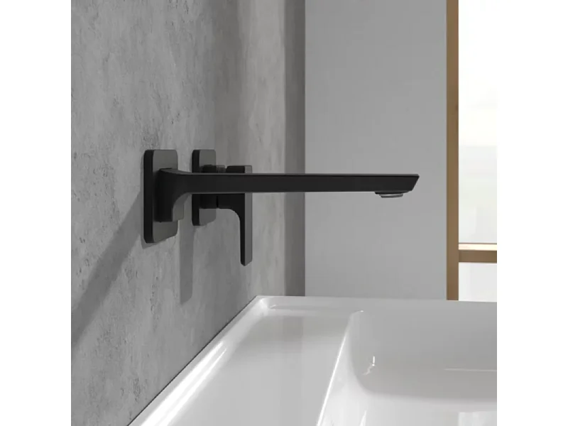 Mitigeur lavabo mural VILLEROY ET BOCH Subway 3.0 Noir mat