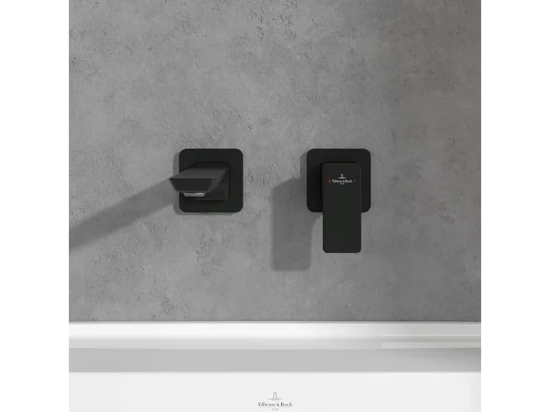 Mitigeur lavabo mural VILLEROY ET BOCH Subway 3.0 Noir mat