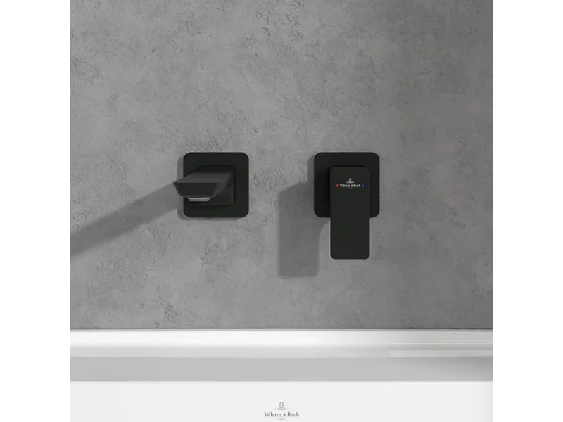 Mitigeur lavabo mural VILLEROY ET BOCH Subway 3.0 Noir mat