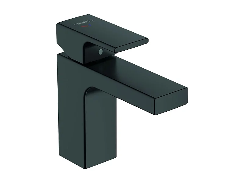 HANSGROHE Mezclador de lavabo Vernis Shape 100 CoolStart negro mate con desagüe extraíble y desagüe sintético