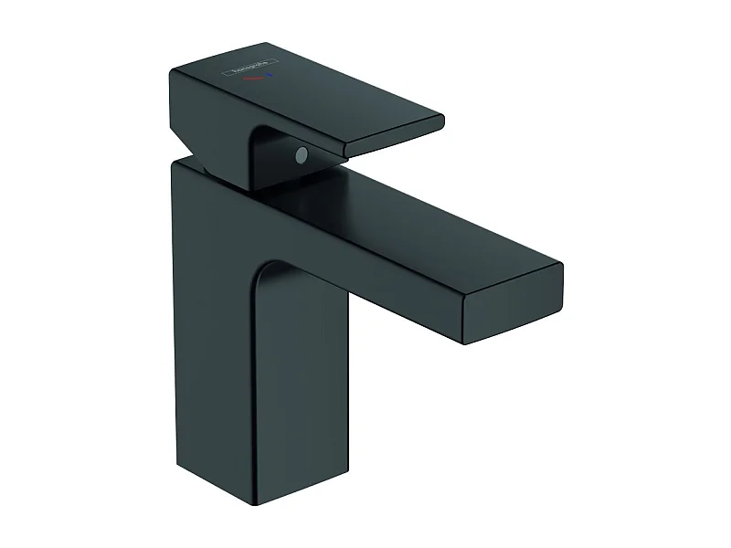 HANSGROHE Mezclador de lavabo Vernis Shape 100 CoolStart negro mate con desagüe extraíble y desagüe sintético