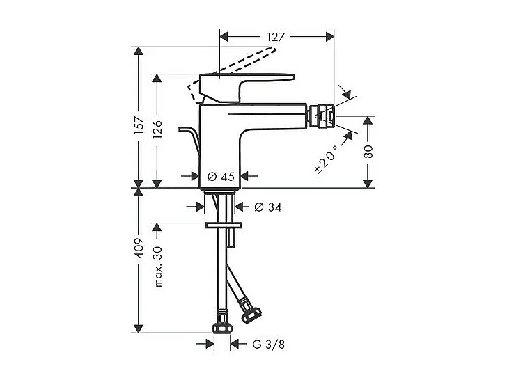 HANSGROHE Mezclador de bidé cromado