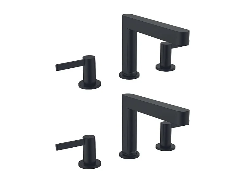 HANSGROHE Mélangeur de lavabo 3 trous 110, bonde Push-Open noir mat Finoris