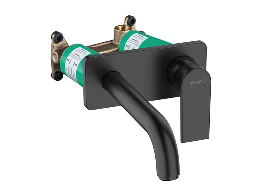 Mitigeur mural lavabo HANSGROHE, Vernis Shape noir mat + Corps encastré