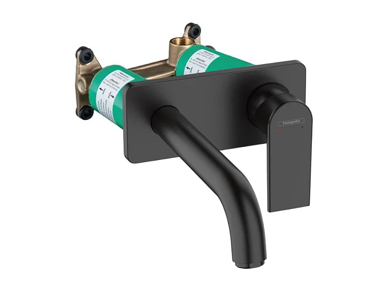 Mitigeur mural lavabo HANSGROHE, Vernis Shape noir mat + Corps encastré
