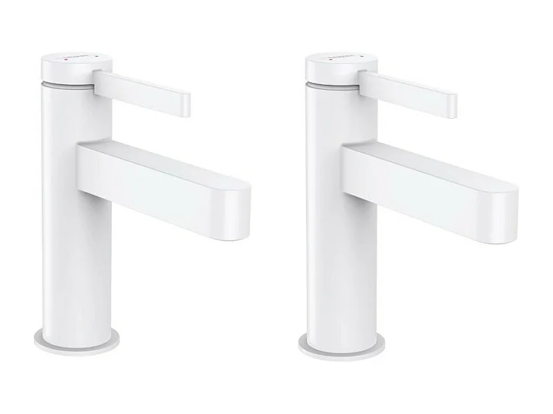 HANSGROHE Mitigeur de lavabo 100, bonde Push-Open blanc mat Finoris