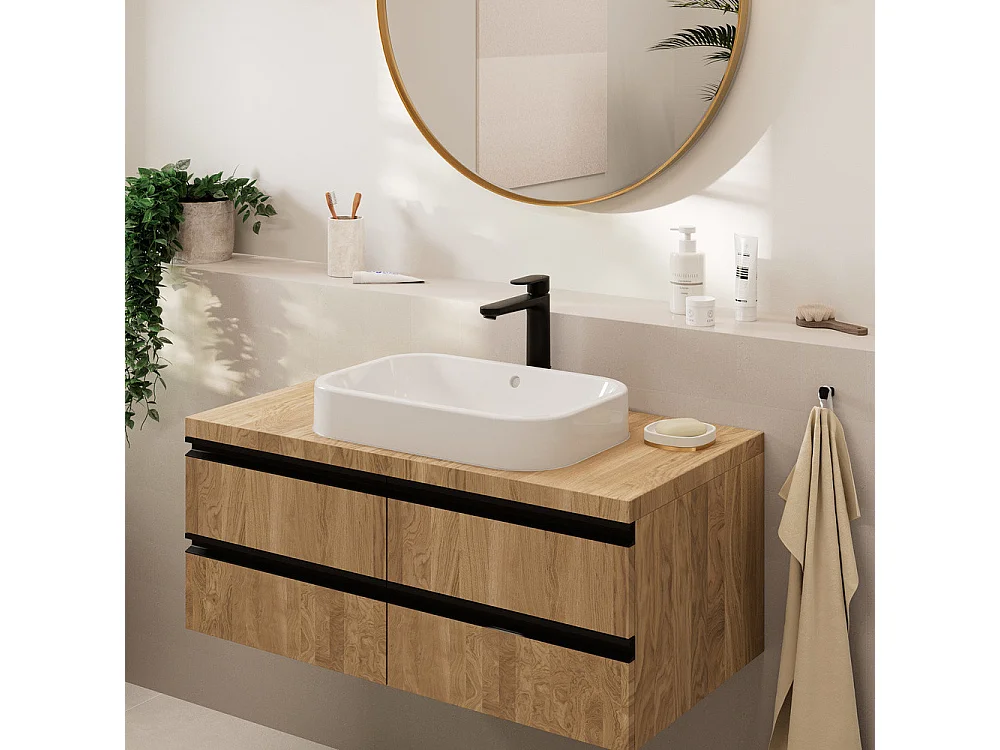 Mitigeur lavabo HANSGROHE Vernis Blend 190 avec tirette et vidage noir mat