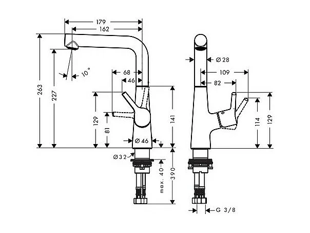 HANSGROHE Mitigeur de lavabo 210, avec tirette et vidage chromé