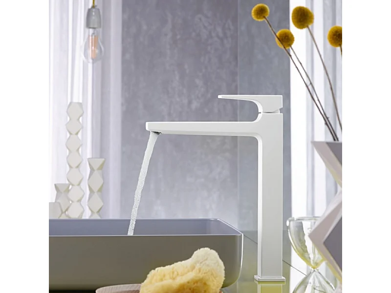 HANSGROHE Mitigeur lavabo Metropol 260 poignée manette, bonde Push-Open blanc mat