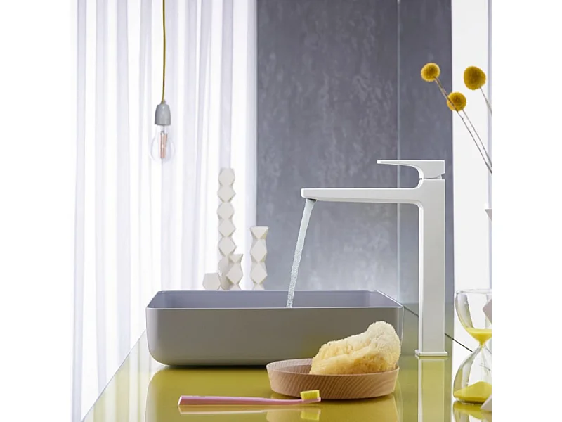 HANSGROHE Mitigeur lavabo Metropol 260 poignée manette, bonde Push-Open blanc mat