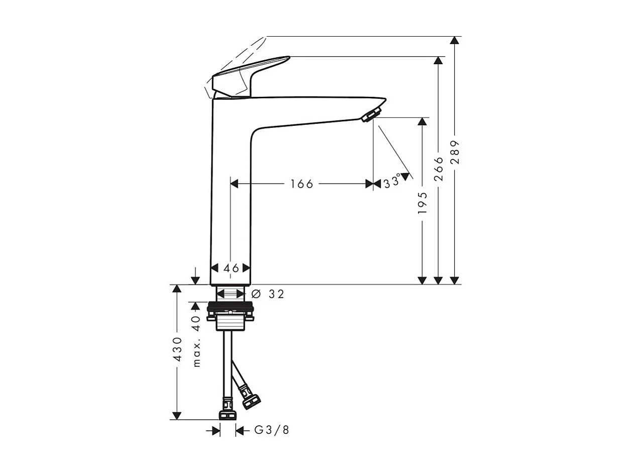 HANSGROHE Mezclador de lavabo Logis 190 sin extraíble ni desagüe cromo