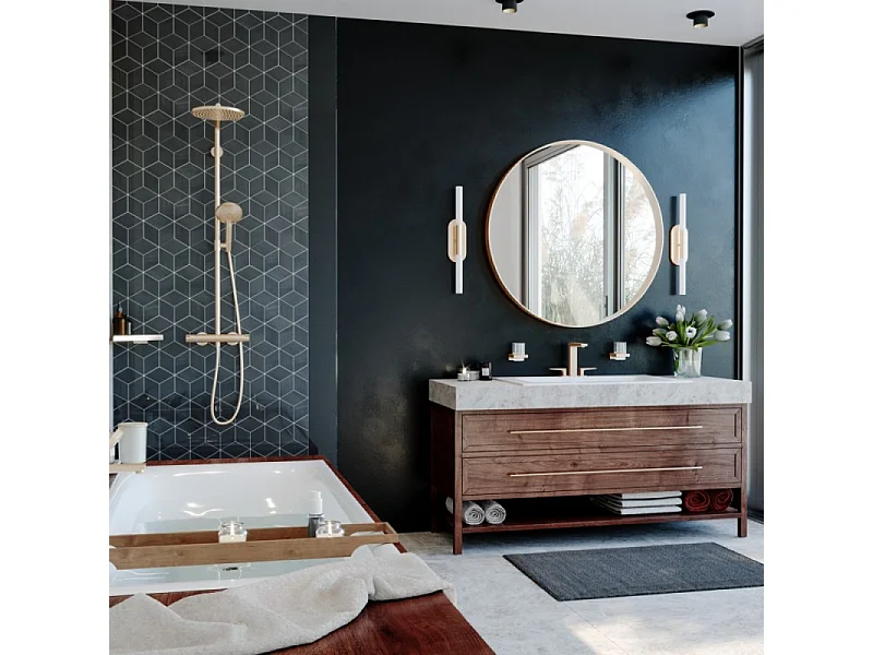 HANSGROHE Mélangeur lavabo Metropol 160 3 trous poignées manettes, bonde Push-Open bronze brossé