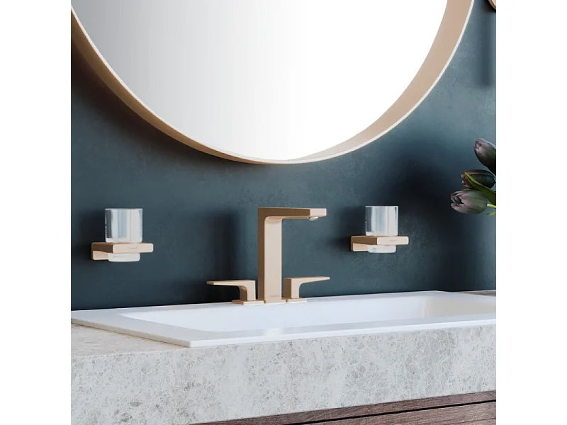 HANSGROHE Mélangeur lavabo Metropol 160 3 trous poignées manettes, bonde Push-Open bronze brossé