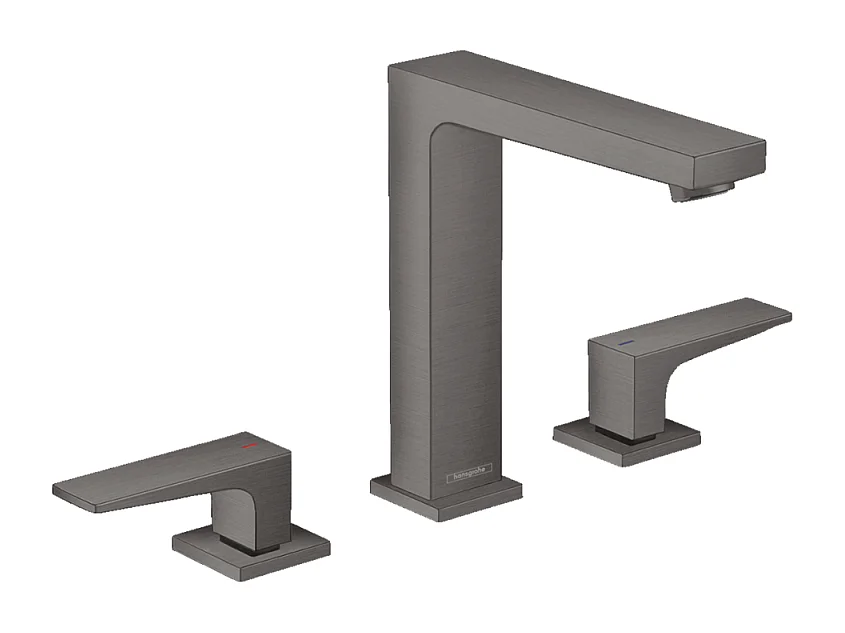 HANSGROHE Mélangeur lavabo Metropol 160 3 trous poignées manettes, bonde Push-Open noir chromé brossé