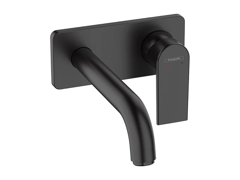 Mitigeur lavabo encastré mural Hansgrohe Vernis Shape, EcoSmart noir mat