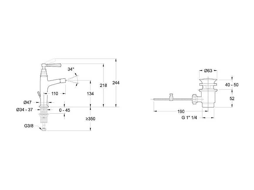 JACOB DELAFON - Mitigeur bidet Cleo - Or beige